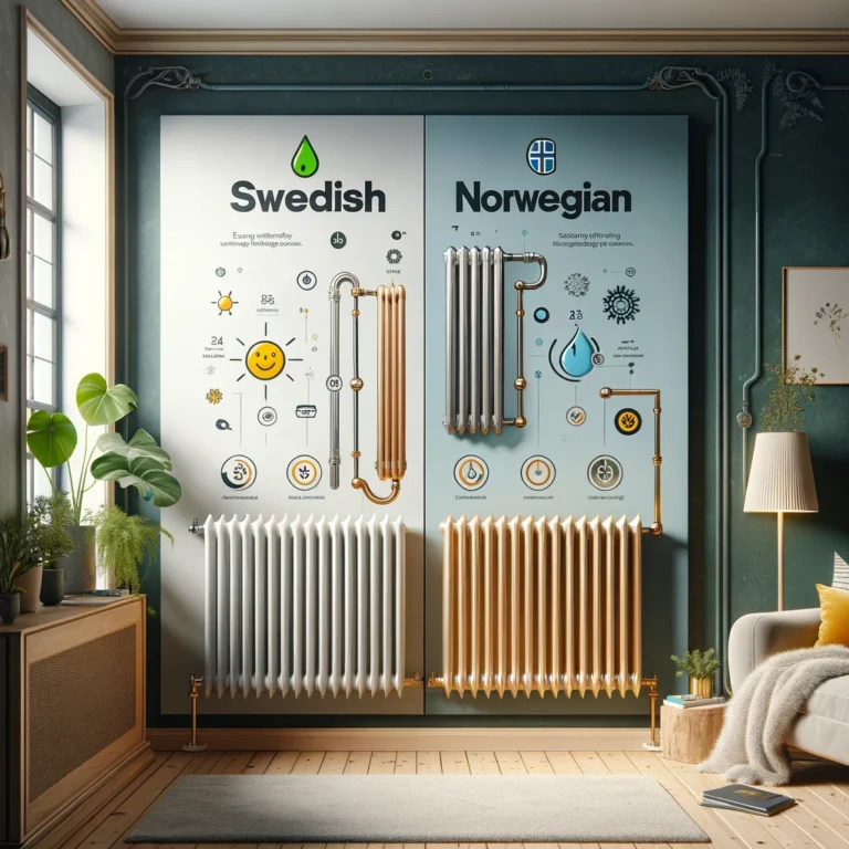 Confronto tra radiatori svedesi e norvegesi evidenziando efficienza energetica e design