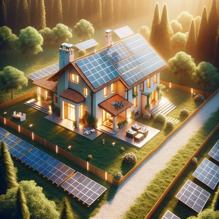 Casa residenziale con pannelli solari, esempio pratico di scelta pannelli solari per l'efficienza energetica quotidiana